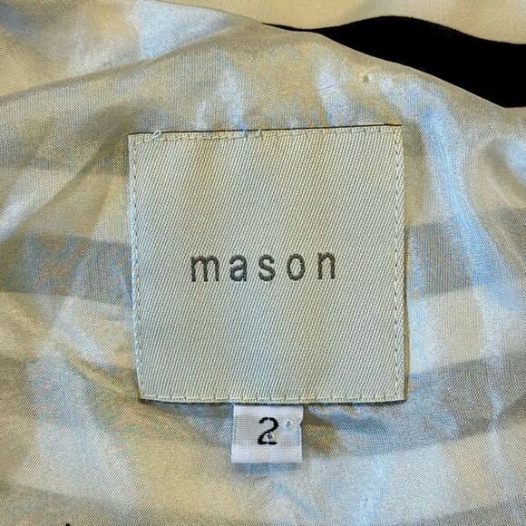 Michelle Mason 100% Silk Black & White Asymmetrical Shift Maxi Dress Size 2 - Picture 6 of 11